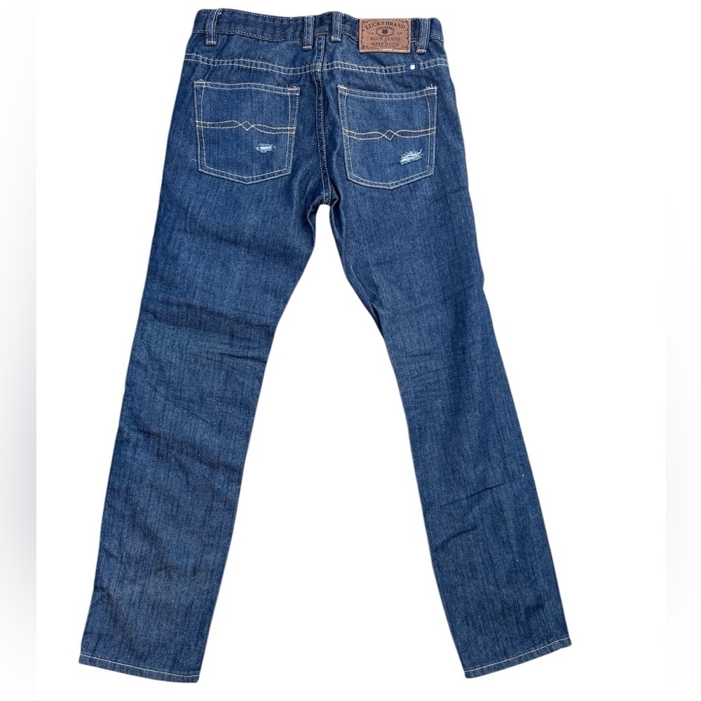 Lucky Brand Jeans Girls 12 High Waist Billy Straight Stretch Denim Distressed - Picture 2 of 9